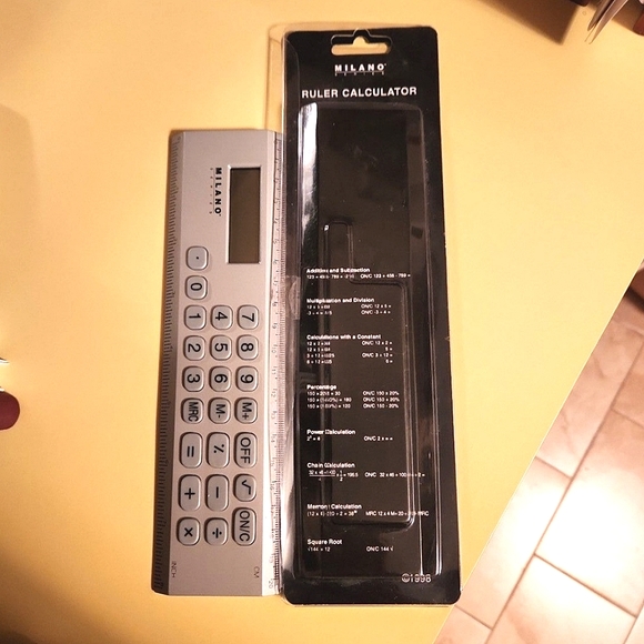 Milano 8 Inch 20 CM Ruler Calculator NEW IN BOX With Instructions - Picture 2 of 6